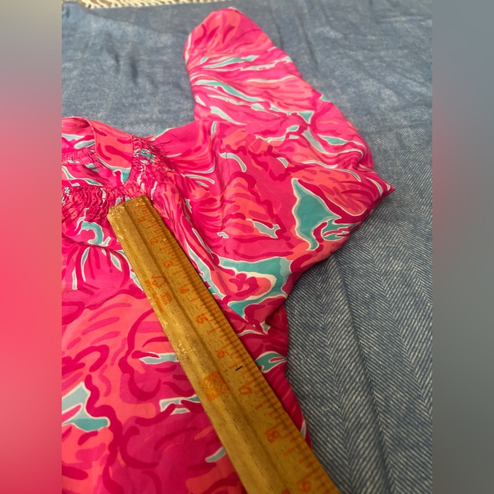 Lilly Pulitzer Pink and Orange Graphic Long Sleeve Blouse - Picture 4 of 7